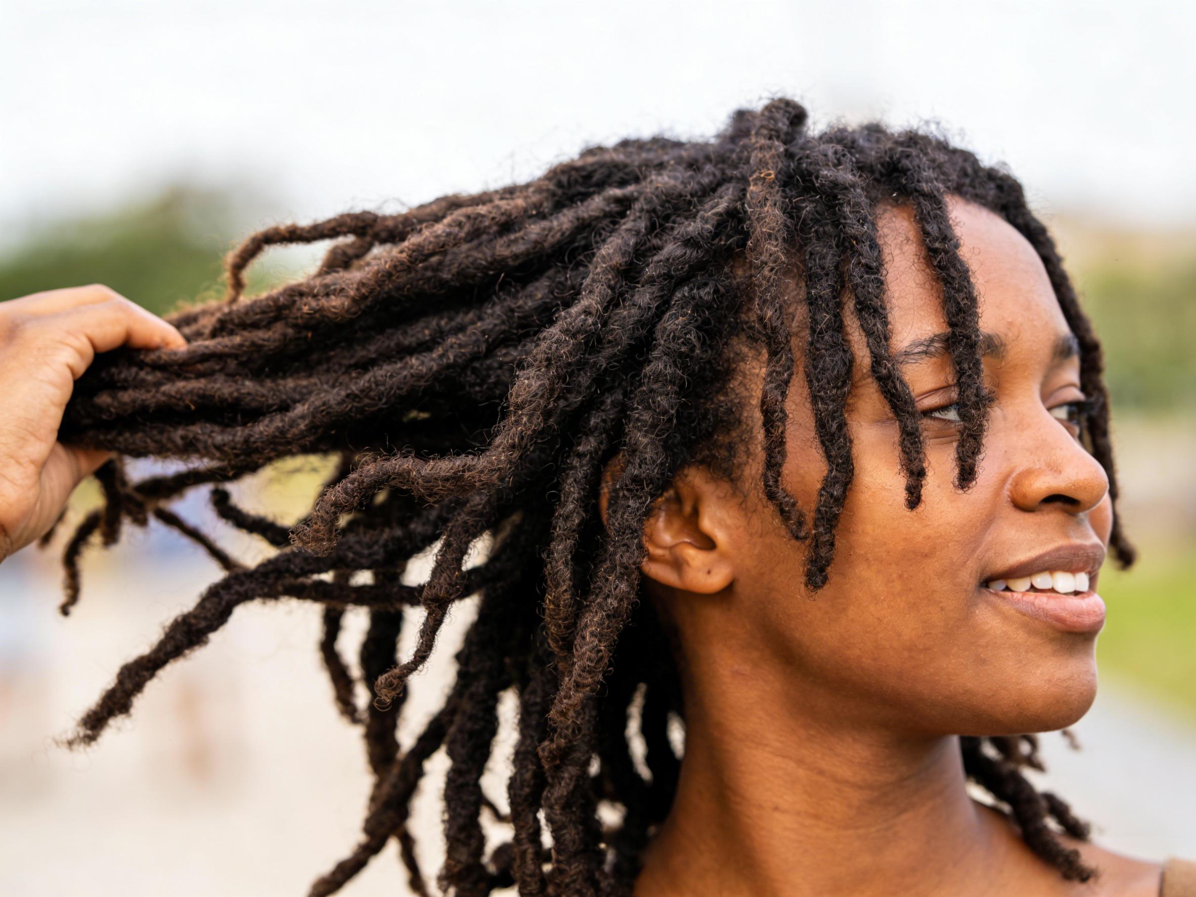 Freeform dreadlocks on natural hair