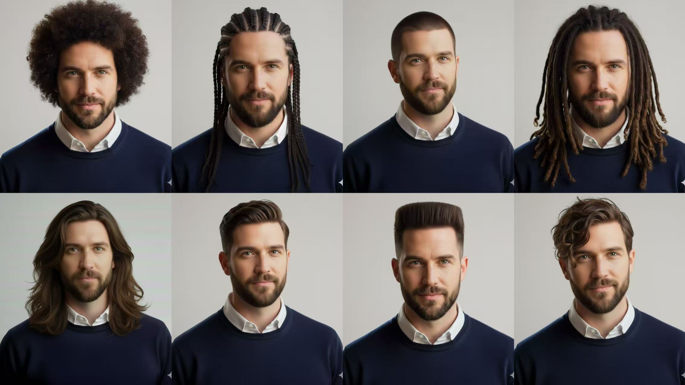 Man trying virtual hairstyle