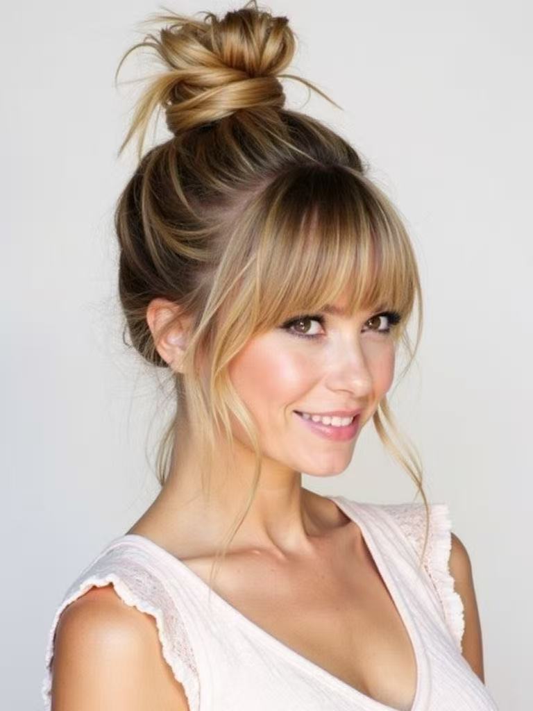 Top Knot with Bangs