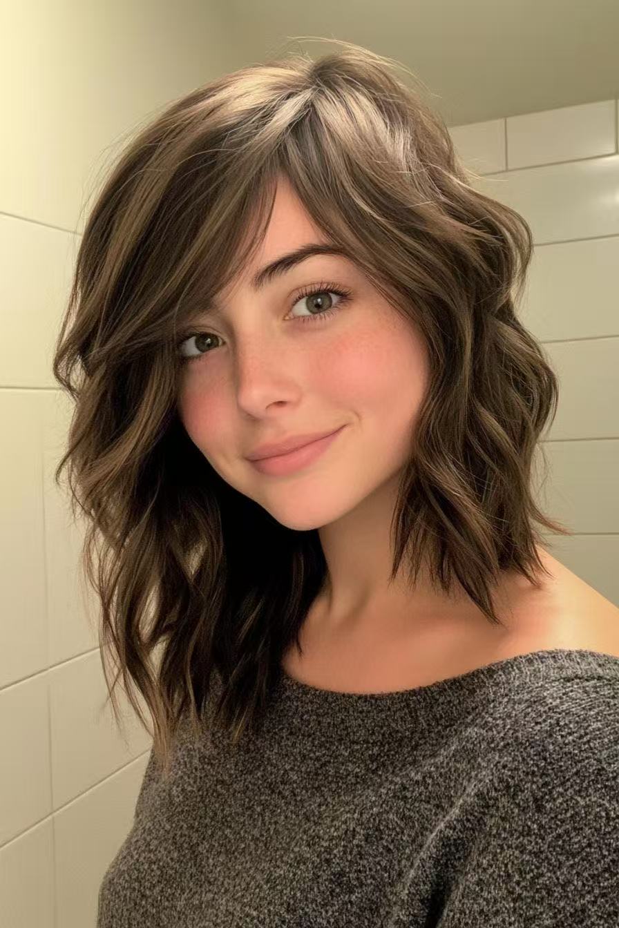 Shag Haircut Side Bangs