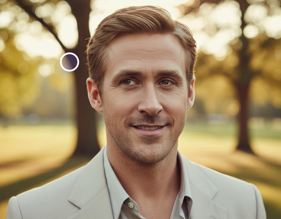 Ryan Gosling with refined Pompadour