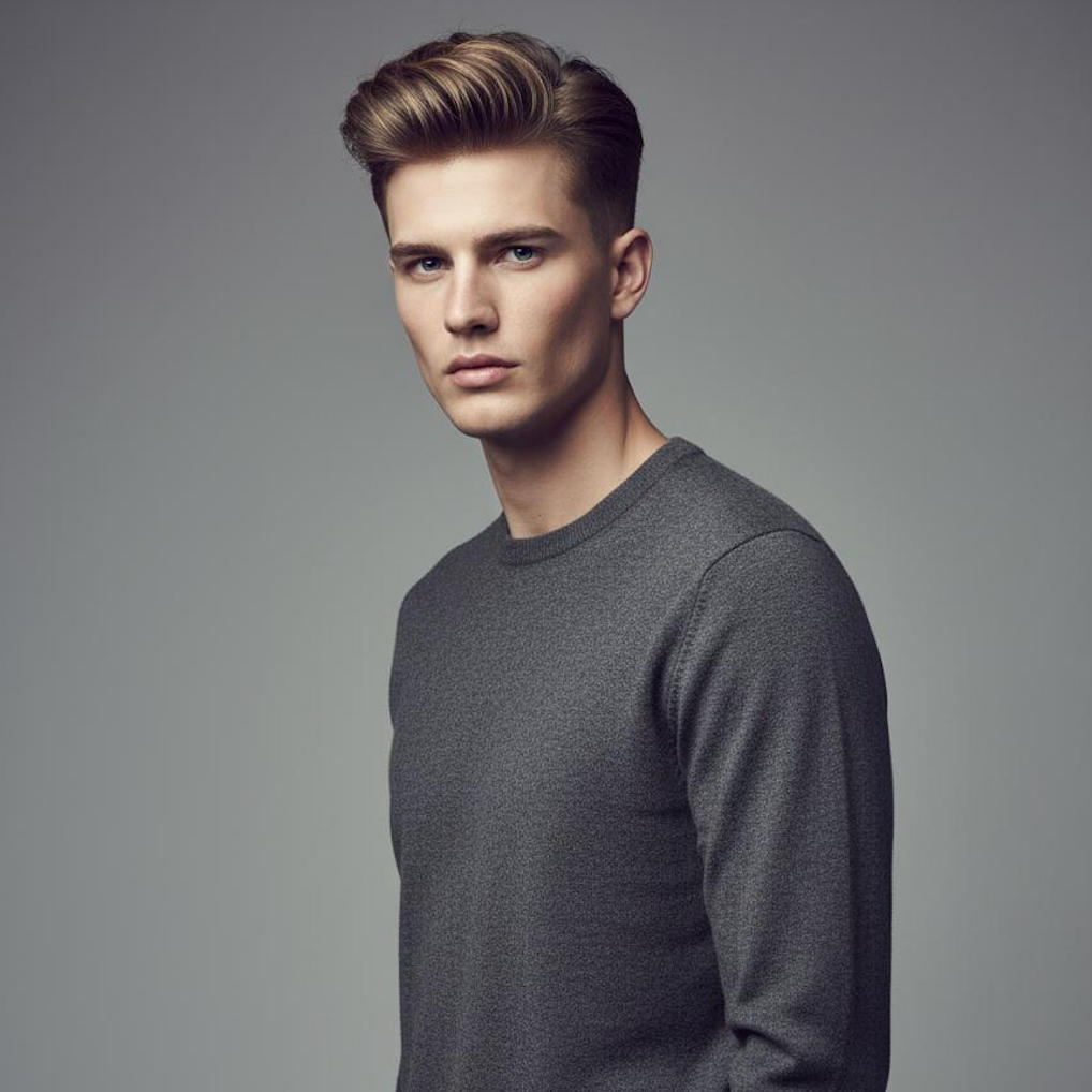 Textured Pompadour - modern matte finish with natural movement Textured Pompadour with matte finish and natural movement