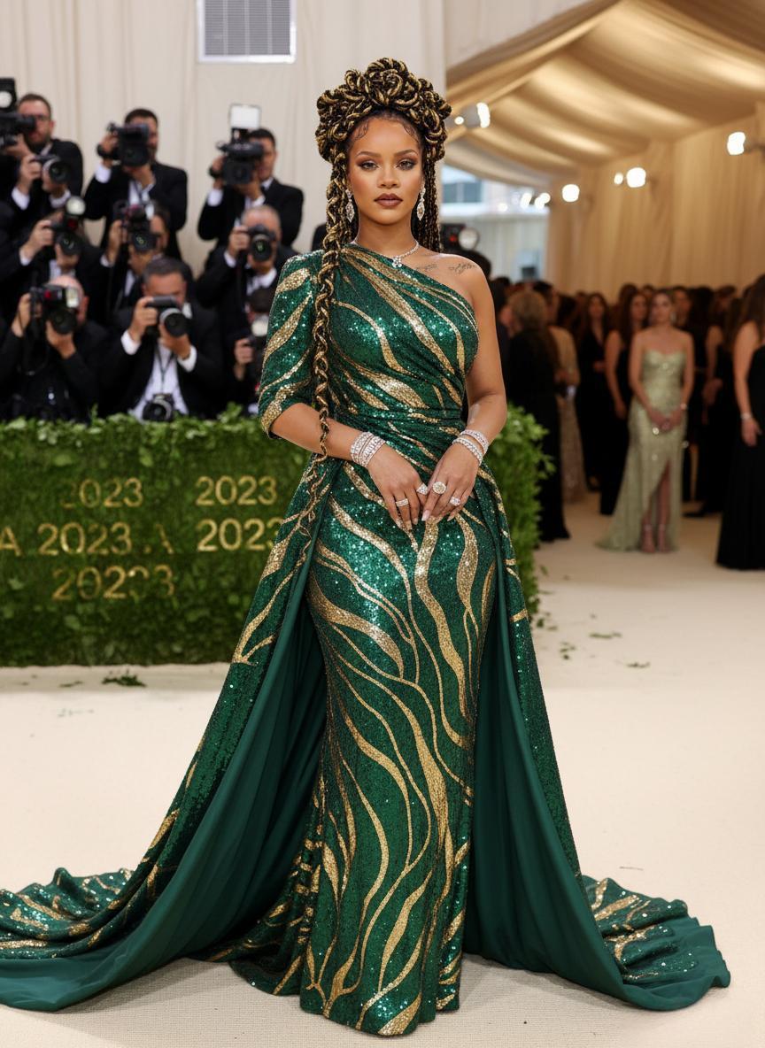 Rihanna's stunning goddess braids at the 2023 Academy Awards Rihanna with intricate goddess braids at 2023 Oscars